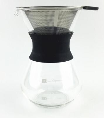 China Sustainable Drip Coffee Makers With Permanent Coffee Filters Pour Over Coffee Maker Set Glass Carafe With Coffee Dripper for sale