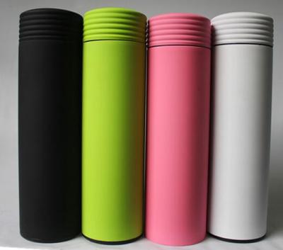 China Sustainable 500ml Double Layer Painted Insulated Vacuum Tea Flask With Stainless Infuser for sale