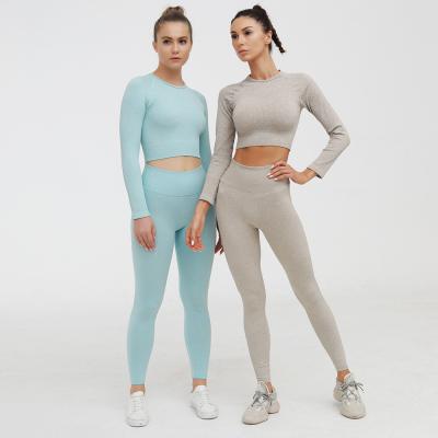 China QUICK DRY Winter Women Jogging 2 Piece Suit Set Clothing Split Long Sleeve Sweatpants Wholesale Women Outfits 2 Piece Sport Tracksuit Set for sale