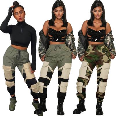 China Anti-wrinkle S-XL Women's Cargo Pants Fashion Camouflage Cool Loose Pants Long For Ladies New Arrival Female Biker Autumn Fall Pants for sale