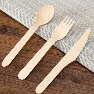 China For Food ECO Disposable Wooden Cutlery Set for sale