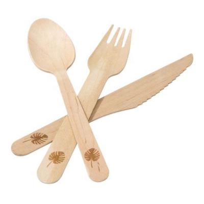 China For Food Wooden Cutlery Set With Pocket Knife Fork Spoon Wooden Dishes for sale