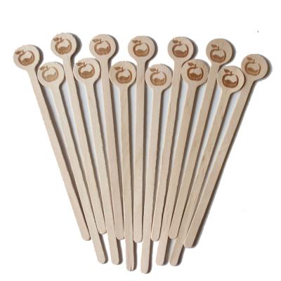 China Disposable Hot High Quality Disposable Logo Custom Brand Eco-Friendly Sales Wooden Coffee Stirrer for sale