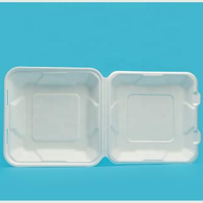 China Disposable Take Out Box Tableware Bagasse Bagasse Clamshells Food Container Biodegradable Disposable Food Container Sugar Cane Bagasse for sale