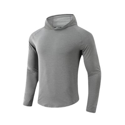 China OEM Breathable Custom Quick Dry Long Sleeve Hooded Sports Tops Breathable Sportswear Sweat-absorbent Running Training Wear For Men for sale