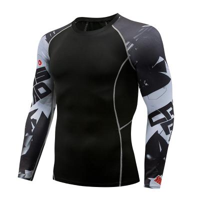 China Breathable Customize Men's Long Sleeve Sports Shirts Gym Vacuum Compression Quick Dry Shirts Under Base Layer Tops for sale