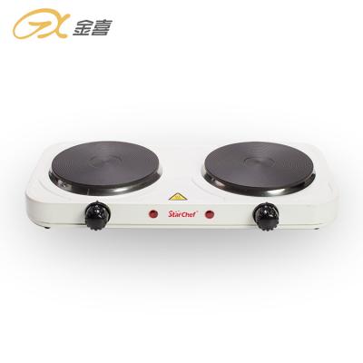 China Outdoor Kitchen Utilize Portable Electric Solid Hot Plate With Two Solid Heating Element for sale