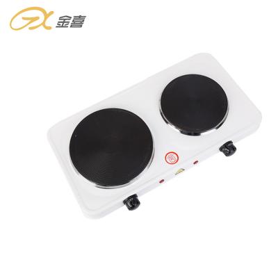 China Outdoor Electric Cooker 2 Burner Hot Plate 1500+1000W , Two-Burner Electric Solid Hot Plate for sale