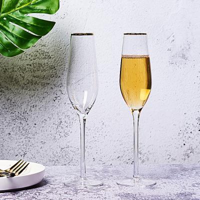 China Wholesale Custom Bulk Luxury Crystal Transparent Champagne Glass Lead Free Unbreakable Stem Wedding Hotel Cheap And Fast Delivery Long for sale