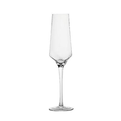 China Wholesale Creative Stem Creative Modern Style Round Long Style Transparent Hammer Champagne Glasses for sale