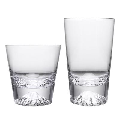 China Customized Japanese Beer Glasses Whiskey Glass Brandy Liquor Beer Mug Crystal Snow Mountain Thick Soles Hand Serving Whiskey Blown Wine Cocktail Shot Glasses for sale