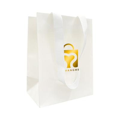 China Recyclable Custom Printed Your Own Logo Art Paper Bags Cosmetic Packaging Promotional Shopping Paper Bags for sale