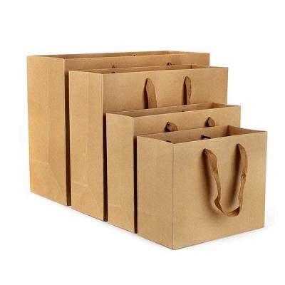 China 2021new recyclable designed and customized logo size kraft paper shopping bag brown paper bag for sale