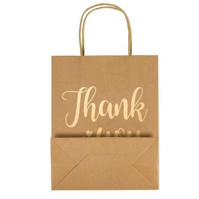 China Recyclable Custom Thank You Gift Bags Bulk With Handles Grocery Paper Bag for sale