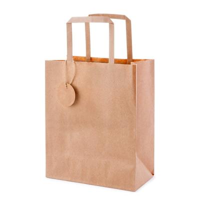 China Modern Living Environmental Protection Recyclable Flat Handle Paper Bakery Bag for sale