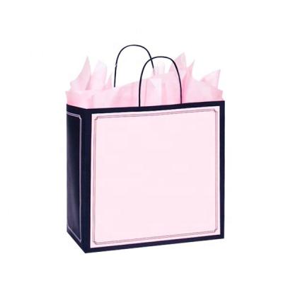 China Recyclable Recycle Matte Pink Printing Oil Kraft Paper Sunglasses White Paper Bag for sale