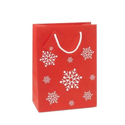 China Recyclable Custom Printing Merry Christmas Kraft Paper Shopping Bag for sale