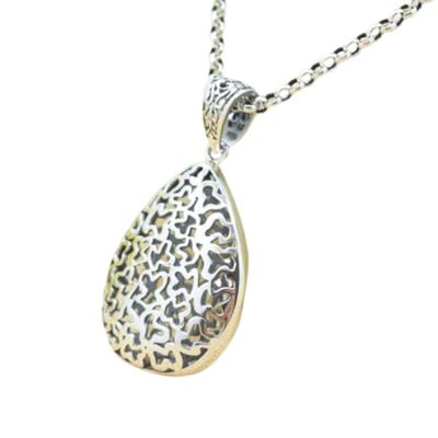 China Fashion Trendy Custom Design Magnifying Natural Stone Heart Pendant Necklace Pendants For Necklaces for sale