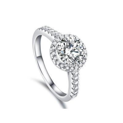 China Wholesale Flower CLASSIC Diamond Ring from Meiteer Jewelry Sterling Silver White Gold Stone for sale