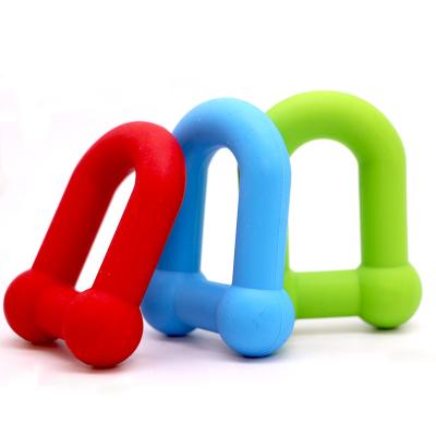 China Custom Soft Silicone Car Toy U Baby Teether BPA Free Sensory Baby Teether Toys Newborn Silicone Ring Gift Food Grade Baby Teether for sale