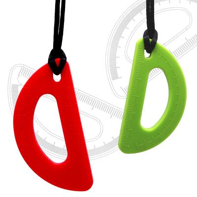 China 100% Food Grade New Soft Silicone Christmas Protractor Christmas Decorations Sensory Toy Necklace For Kids Baby Autistic Toys for sale