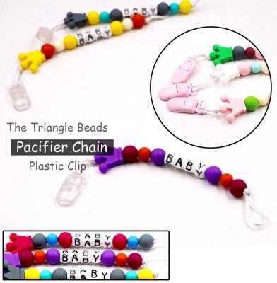 China 100% Hot Selling 2021 New Product Ideas Food Grade Silicone Teether For Baby Teething BPA Free For Silicone Clips Pacifier Chain for sale