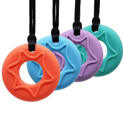 China Low MOQ Diy BPA Food Grade Baby Silicone Safe Hanging Teething Sensory Teether Toys Set for sale