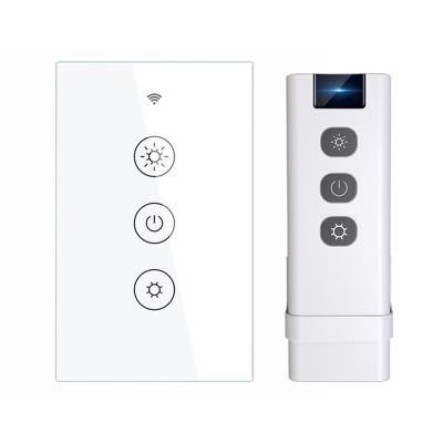 China Smart Standard Hard Glass Voice Control RF Switch Rheostat Touch Tuya USA WIFI Switch Touch Screen Lamp Switch Rheostat for sale