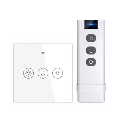 China Touch Screen Switch Smart EU Standard WiFi + Tuya Life RF Smart App Touch Dimmer Wireless Remote Control Wall Lamp Switch for sale