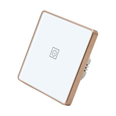 China UK standard metal frame touch switch Tuya wifi touch voice control EU metal frame light wall switch for sale