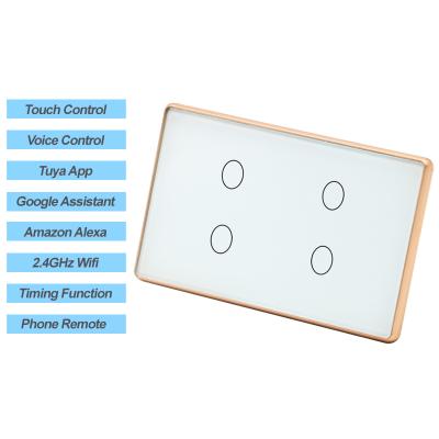 China 2021 Metal frame touch switch tuya zigbee wifi smart lamp switch remote smart timer switch for sale