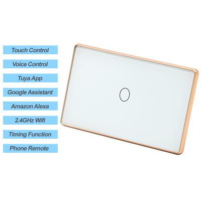 China Metal frame touch switch 2021 US AU tuya standard zigbee metal frame touch lamp switch for sale