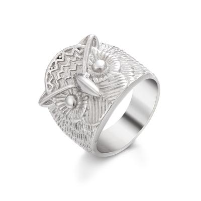 China Owl Ring Chunky Unisex Rings Wholesale FASHIONABLE Owl Shape Stainless Steel Ring for sale