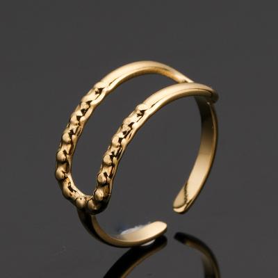 China TRENDY Simple Design Wave Ring Stainless Steel Jewelry Ring for sale