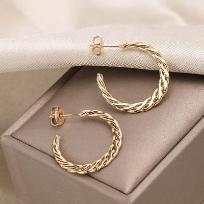 China TRENDY vintage earrings gold plated stainless steel earings for women 2021 mixed for sale