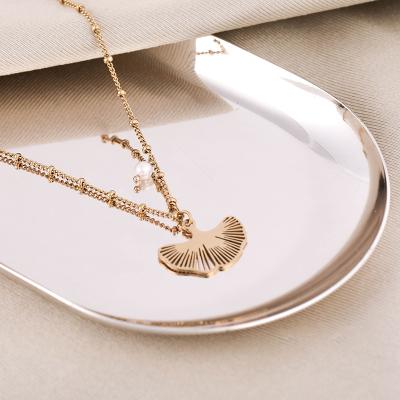 China Fashionable Trendy High Quality Simple Stainless Steel Gold Plated Jewelry Fish Pendant Necklace For Unisex for sale