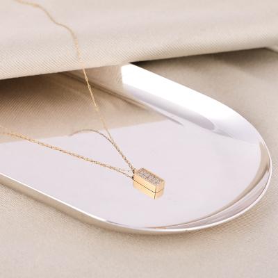 China FASHIONABLE Hot Sale Personality 18K Gold Plated Zircon Stainless Steel Female Necklace for sale