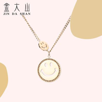 China Wholesale Price 18k Gold Stainless Steel Smile Necklace TRENDY Chain Women for sale