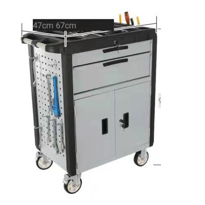 China 1mm 670*470*950mm hot sales thickened custom tool cart double drawer trolley for sale