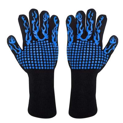 China High Quality High Temperature 800 Degrees Easily Cleaned Heat Insulation And Scalding Outdoor Grill Gloves BBQ Gloves for sale