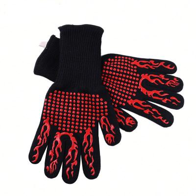 China Easily Cleaned EN407 Certified Extremely Heat Resistant Oven Mitts F BBQ Gloves 1472 Grill Gloves For Grill Cooking Christmas for sale