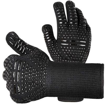 China Oven Gloves 1472F Food Grade BBQ Gloves Easily Cleaned BBQ Gloves Kitchen Grill Extreme Heat Resistant Silicone Gloves for BBQ for sale