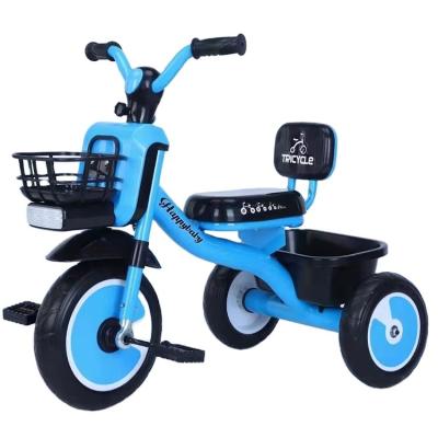 China Double children's tricycle Manufacturer wholesale  Hot sale  Children  steel frame baby tricycle kids  Riding a toy tricycle China for sale