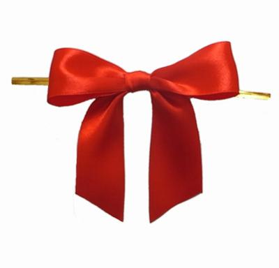 China With competitive price handmade pretied satin ribbon bow ties with decorative twist tie bow ties ribbon bow tie for bottles for sale