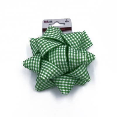 China Satin Printed Satin Solid Color Plaid Gift Wrap Ribbon Star Bow Bundle Cards for sale