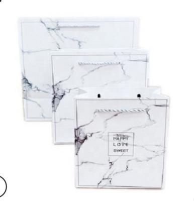 China Stain Marble Stains Inspirational Gift Handbag Clothing Square Ornaments Aromatherapy Waterproof Paper Bag for sale