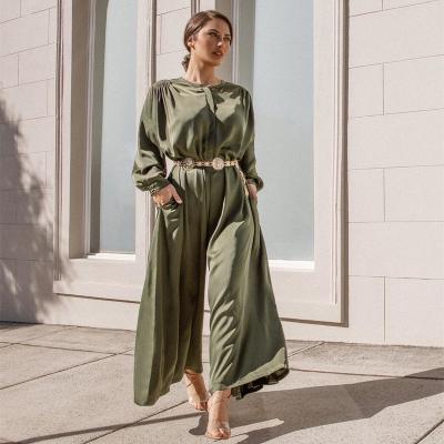 China Wholesale Online Muslim Long Sleeve Robe New Design Women Muslim Overalls Long Sleeve Clothing Fashionable Islamic Women Overalls for sale