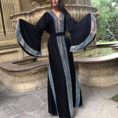 China Luxury Long Sleeve Abayas Pearl Abaya Dubai Long Dress Stone High Quality Muslim Islamic Clothing Wholesale Long Dress Abaya Dubai for sale