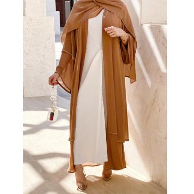 China Long Sleeve Chiffon Muslim Abaya Dress With Hijab Dubai Aayas Elegant Muslim Abaya Muslim Islamic Clothing for sale