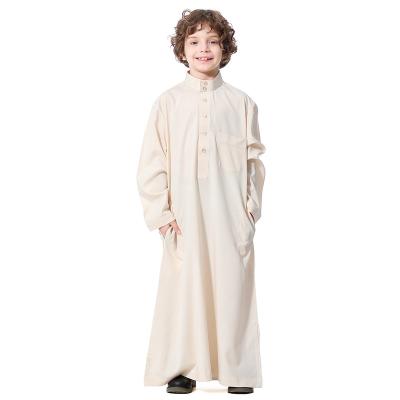 China Muslim Arab Boy Thobe Thawb Long Sleeve Robe Long Sleeve Dubai Value-Buy Kaftan Robe Long Sleeve Prayer Muslim Islamic Clothing for sale